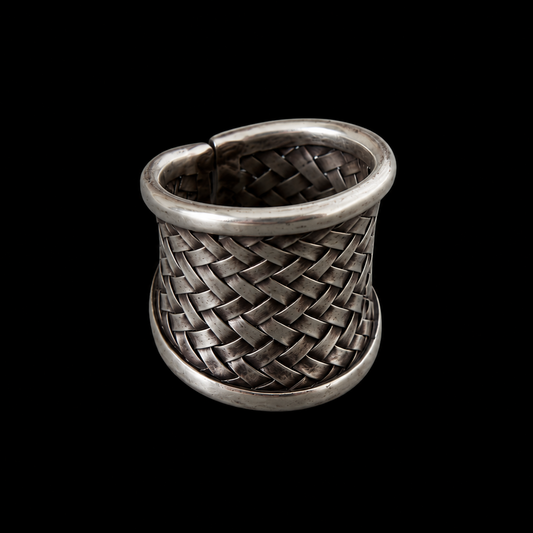 Bague panier tressé — Argent Massif 999