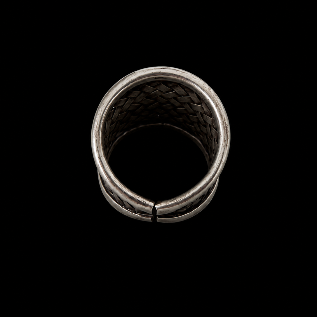 Bague panier tressé — Argent Massif 999