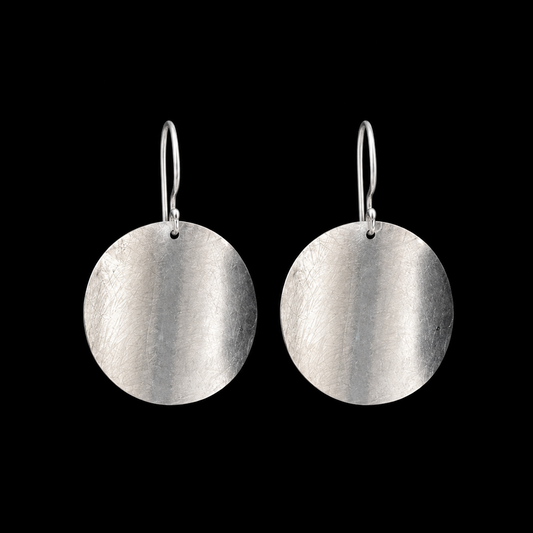 Boucles d'oreilles Disque Bombé — Argent Massif 999