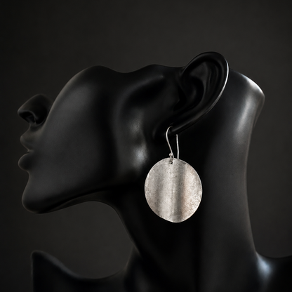 Boucles d'oreilles Disque Bombé — Argent Massif 999