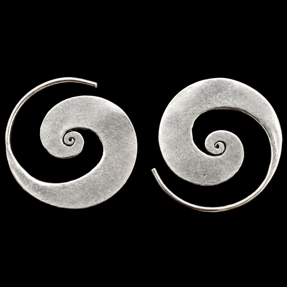 Boucles d'oreilles Kôrô lisse— Argent Massif 999