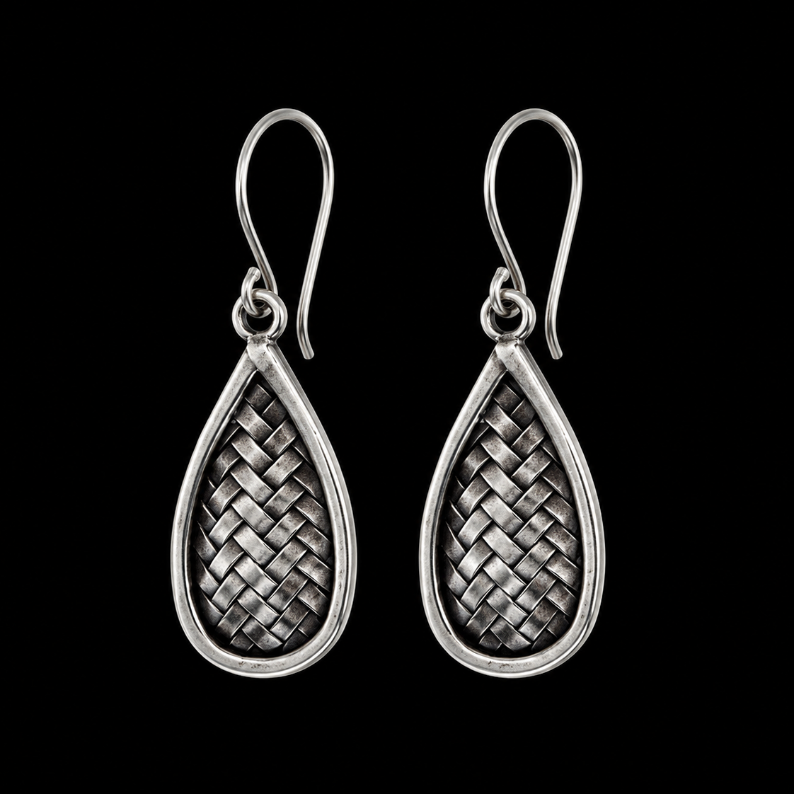 Boucles d'oreilles Nassa tressé — Argent Massif 999