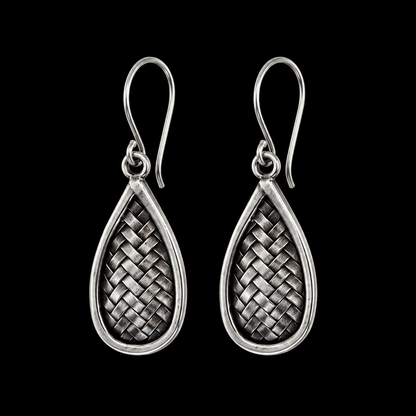 Boucles d'oreilles Nassa tressé — Argent Massif 999