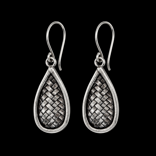 Boucles d'oreilles Nassa tressé — Argent Massif 999