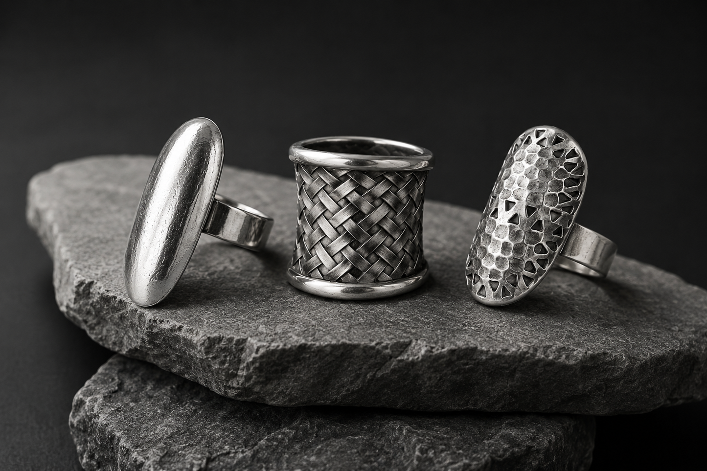 Bague panier tressé — Argent Massif 999