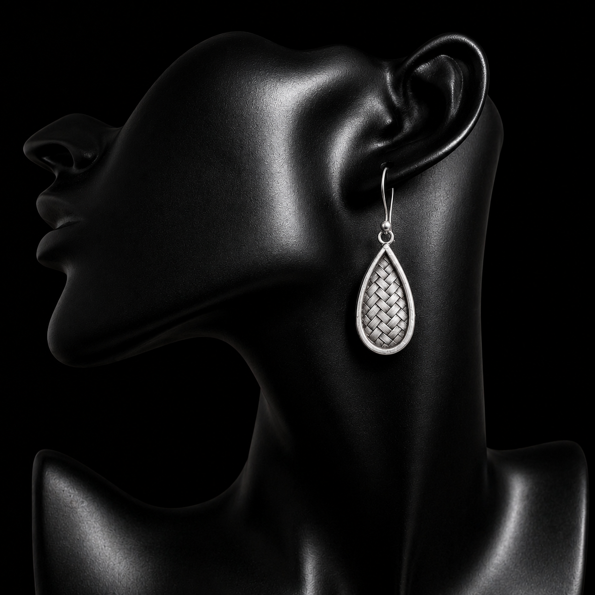 Boucles d'oreilles Nassa tressé — Argent Massif 999