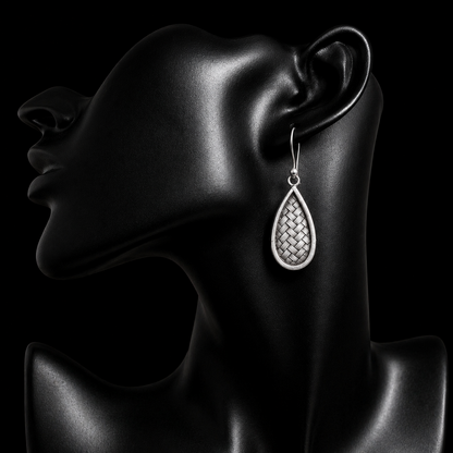 Boucles d'oreilles Nassa tressé — Argent Massif 999