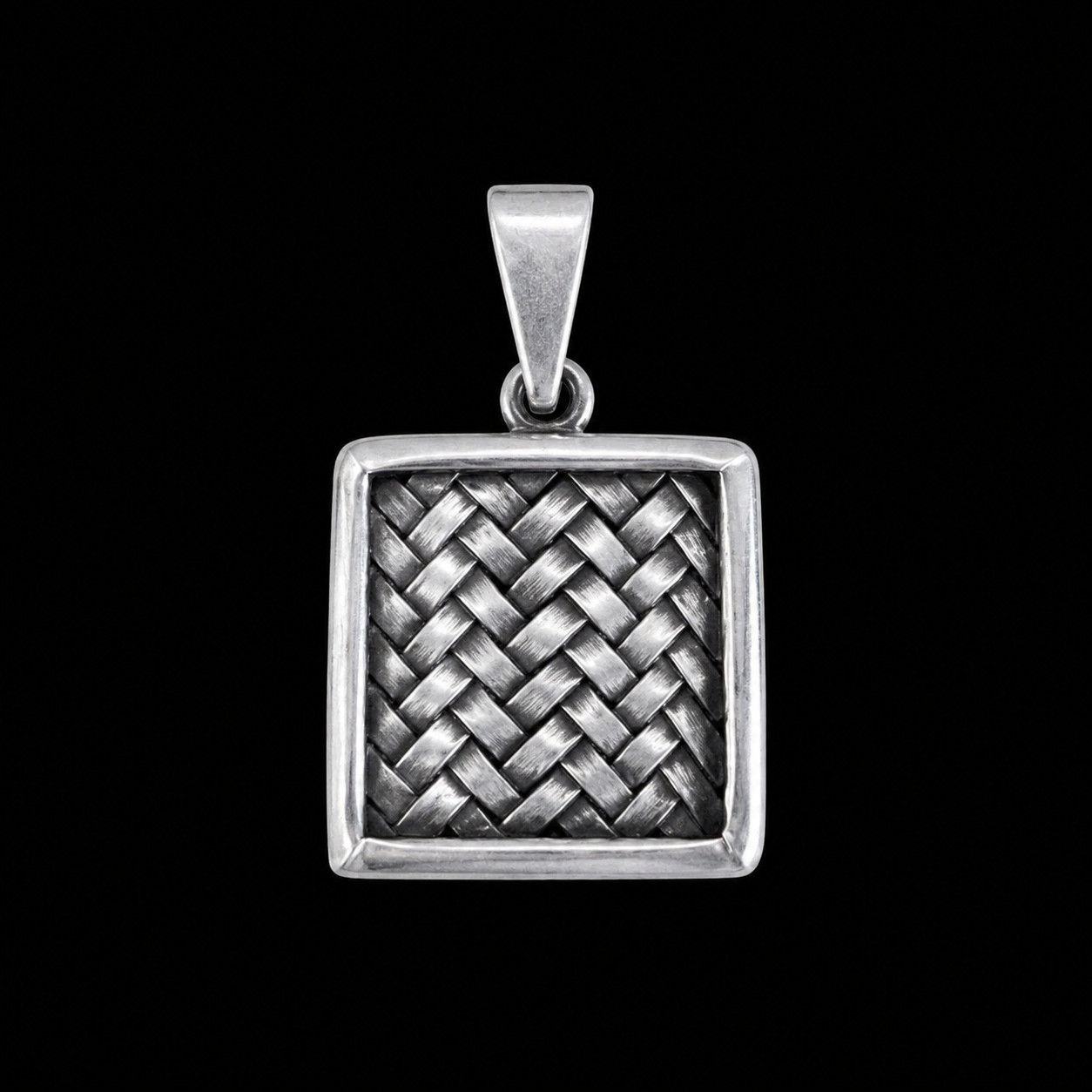 Pendentif Tressa Carré — Argent Massif 999