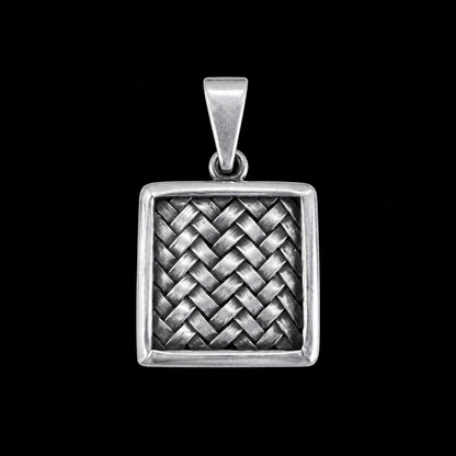 Pendentif Tressa Carré — Argent Massif 999