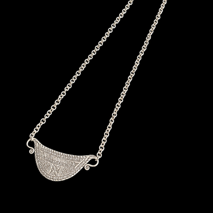 Collier Aura tribal gravé  — Argent Massif Ciselé