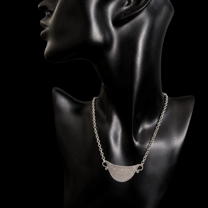 Collier Aura tribal gravé  — Argent Massif Ciselé