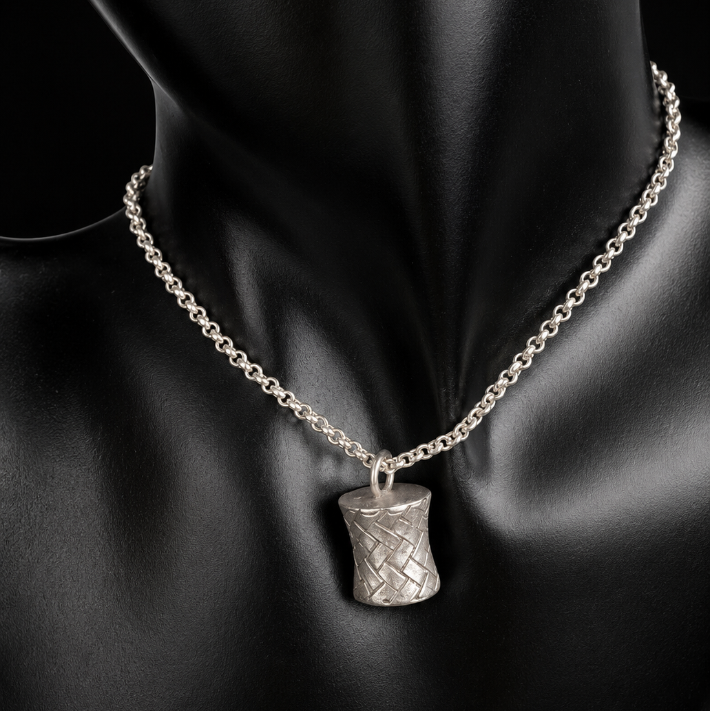 Pendentif Tam-Tam Tressé — Argent Massif 999
