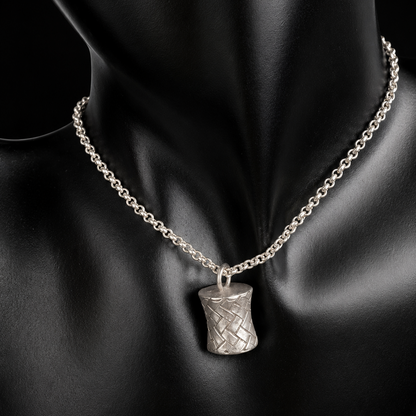 Pendentif Tam-Tam Tressé — Argent Massif 999