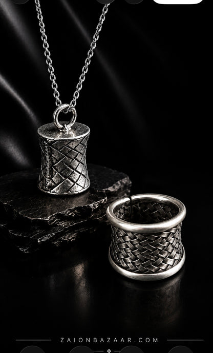 Pendentif Tam-Tam Tressé — Argent Massif 999