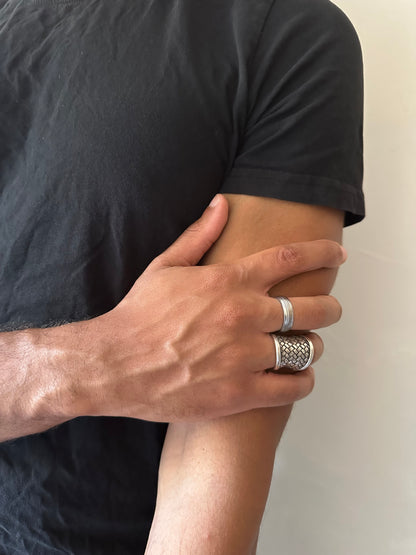 Bague panier tressé — Argent Massif 999