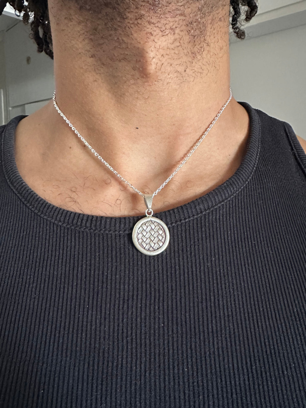 Pendentif Tressa Rond — Argent Massif 999