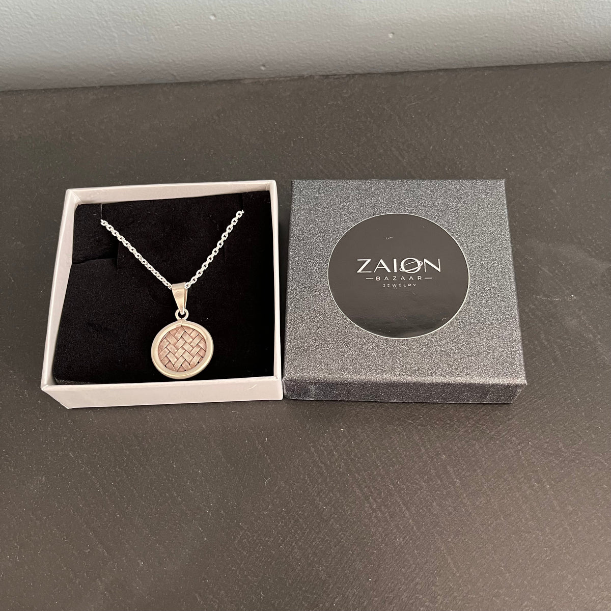 Pendente Tressa Quadrato — Argento Massiccio 999