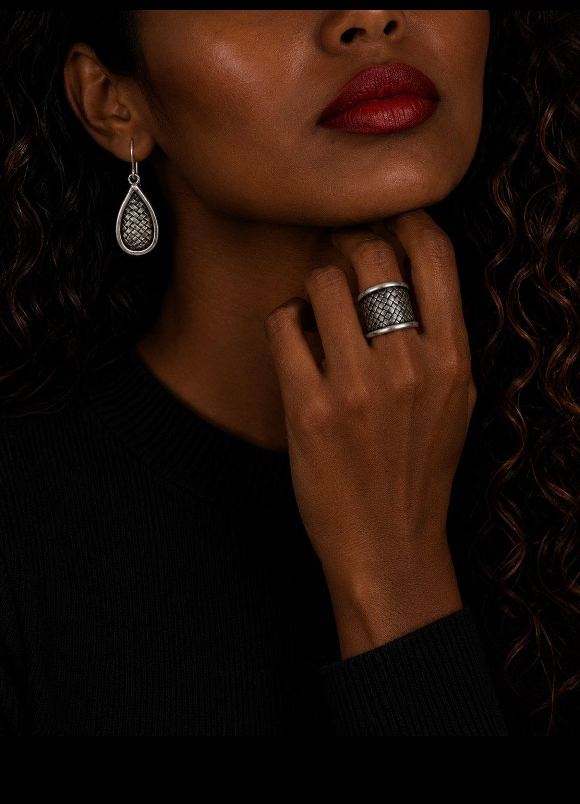 Boucles d'oreilles Nassa tressé — Argent Massif 999