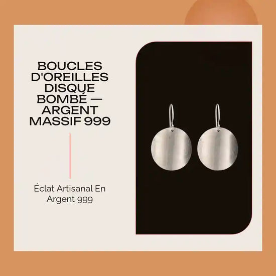 Boucles d'oreilles Disque Bomb&eacute; &mdash; Argent Massif 999 by@Outfy