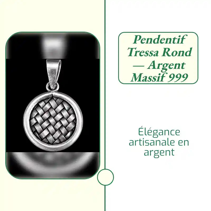 Pendentif Tressa Rond &mdash; Argent Massif 999 by@Outfy