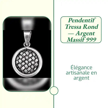 Pendentif Tressa Rond &mdash; Argent Massif 999 by@Outfy