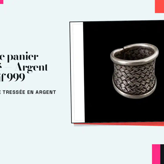 Bague panier tress&eacute; &mdash; Argent Massif 999 by@Outfy