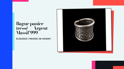 Bague panier tress&eacute; &mdash; Argent Massif 999 by@Outfy