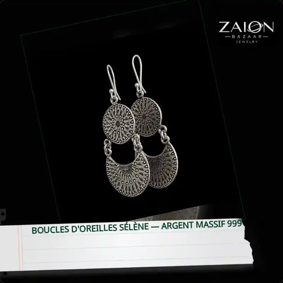 Boucles d'oreilles S&eacute;l&egrave;ne &mdash; Argent Massif 999 by@Outfy