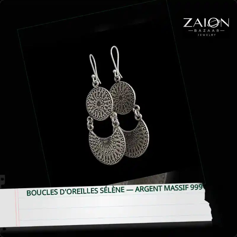 Boucles d'oreilles S&eacute;l&egrave;ne &mdash; Argent Massif 999 by@Outfy