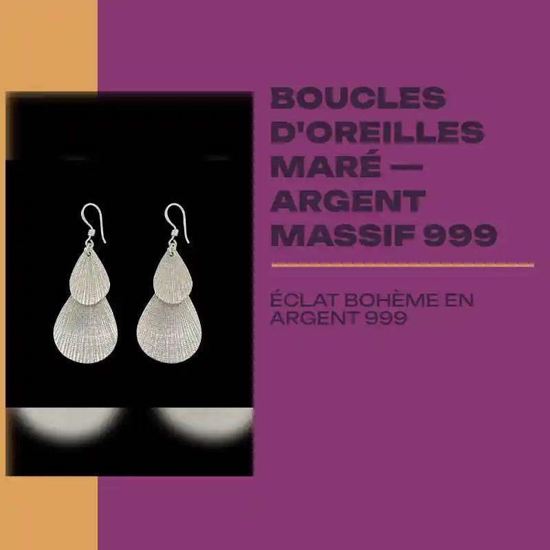 Boucles d'oreilles Mar&eacute; &mdash; Argent Massif 999 by@Outfy