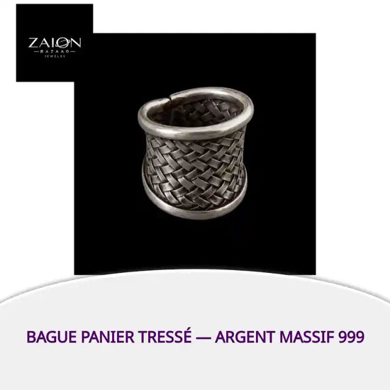 Bague panier tress&eacute; &mdash; Argent Massif 999 by@Outfy