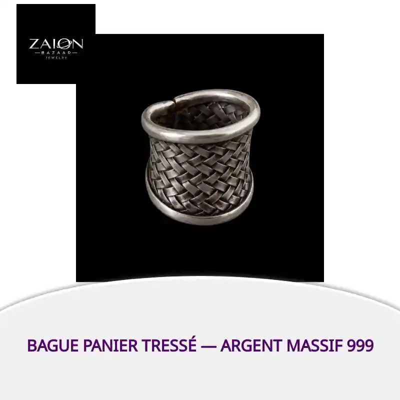 Bague panier tress&eacute; &mdash; Argent Massif 999 by@Outfy