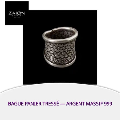 Bague panier tress&eacute; &mdash; Argent Massif 999 by@Outfy