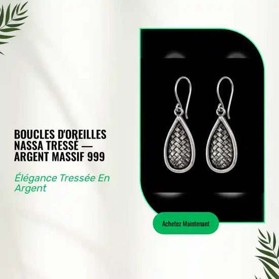 Boucles d'oreilles Nassa tress&eacute; &mdash; Argent Massif 999 by@Outfy