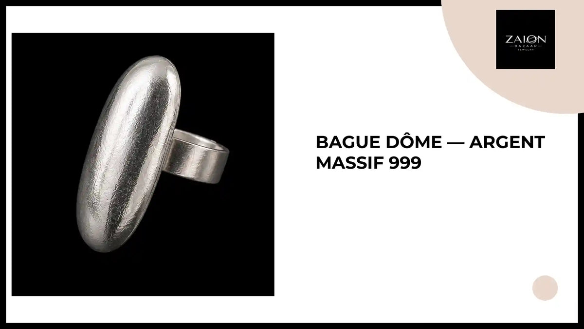 Bague D&ocirc;me &mdash; Argent Massif 999 by@Outfy