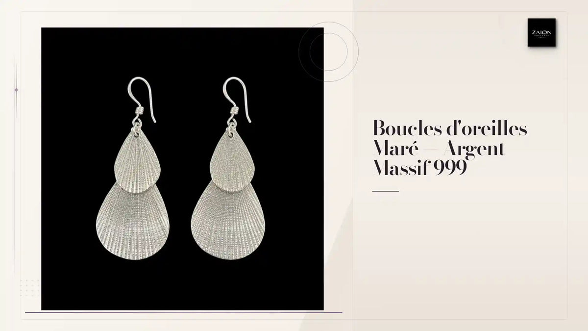 Boucles d'oreilles Mar&eacute; &mdash; Argent Massif 999 by@Outfy