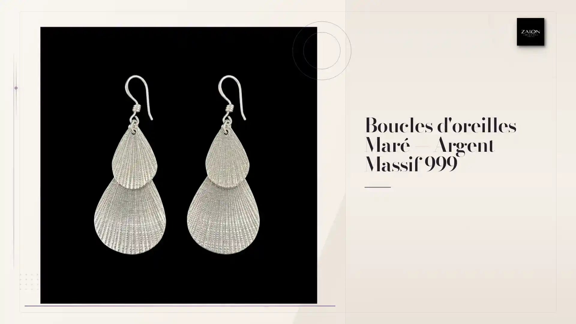 Boucles d'oreilles Mar&eacute; &mdash; Argent Massif 999 by@Outfy