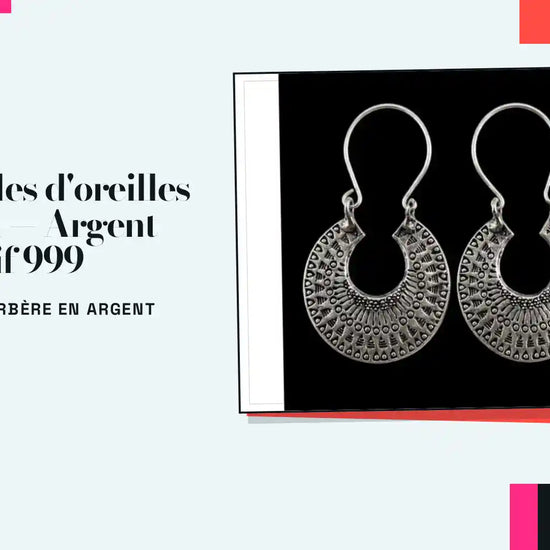 Boucles d'oreilles Tafra &mdash; Argent Massif 999 by@Outfy