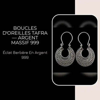 Boucles d'oreilles Tafra &mdash; Argent Massif 999 by@Outfy