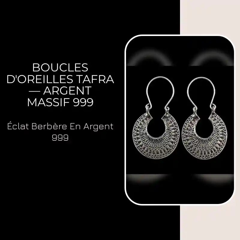 Boucles d'oreilles Tafra &mdash; Argent Massif 999 by@Outfy