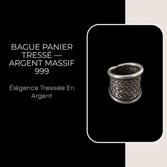 Bague panier tress&eacute; &mdash; Argent Massif 999 by@Outfy