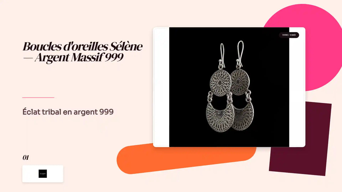 Boucles d'oreilles S&eacute;l&egrave;ne &mdash; Argent Massif 999 by@Outfy