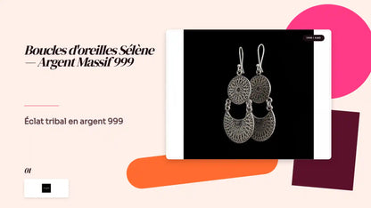 Boucles d'oreilles S&eacute;l&egrave;ne &mdash; Argent Massif 999 by@Outfy