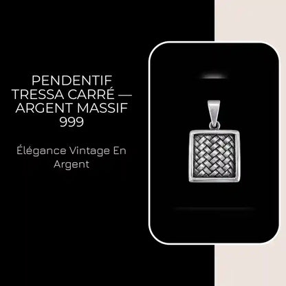 Pendentif Tressa Carr&eacute; &mdash; Argent Massif 999 by@Outfy