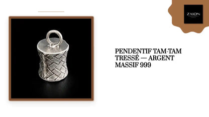 Pendentif Tam-Tam Tress&eacute; &mdash; Argent Massif 999 by@Outfy