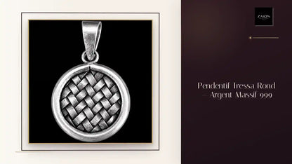 Pendentif Tressa Rond &mdash; Argent Massif 999 by@Outfy