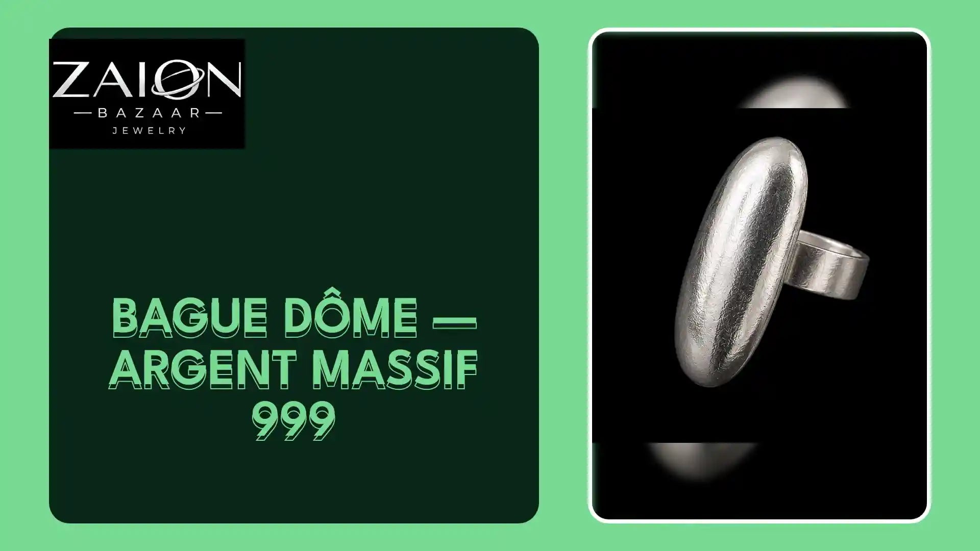 Bague D&ocirc;me &mdash; Argent Massif 999 by@Outfy