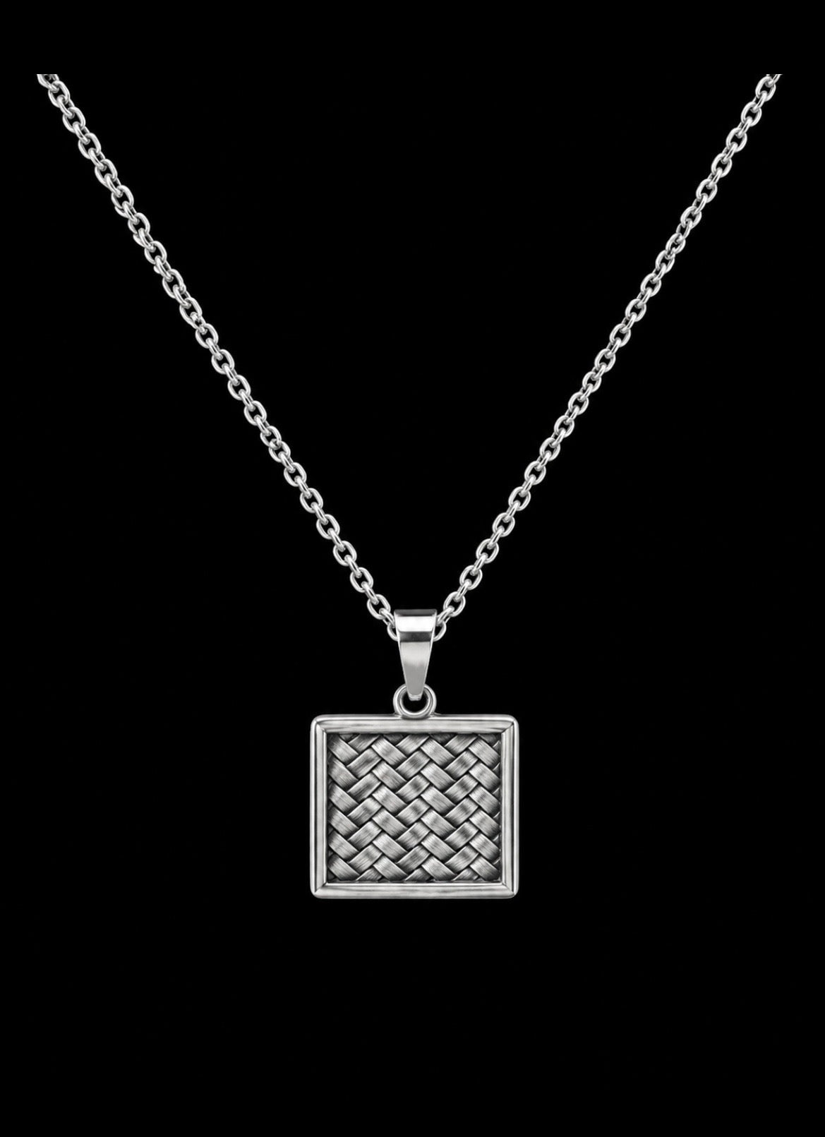 Pendentif Tressa Carré — Argent Massif 999