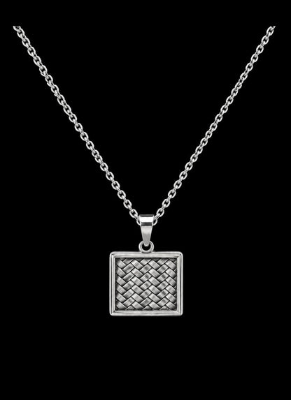 Pendentif Tressa Carré — Argent Massif 999